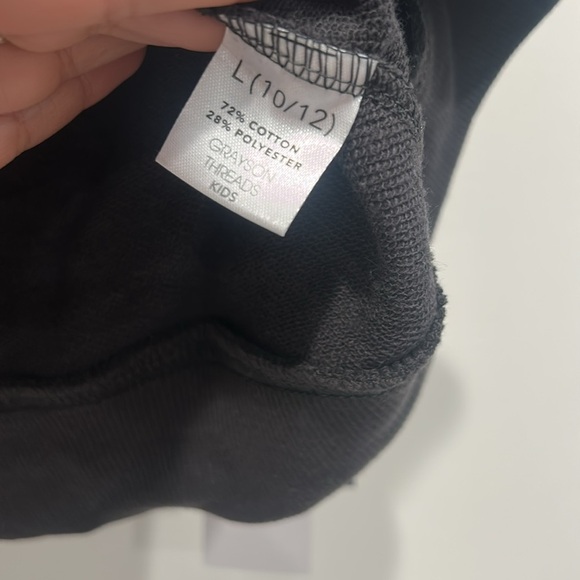 Black Hoodie Lightning Bolt Smiley Face graphic long sleeve new Kids Large - Picture 3 of 6